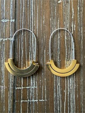 Gold Arc Hoop Earrings - Minimal Women's Jewelry